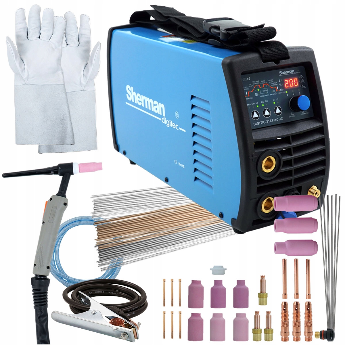 Spawarka TIG 200A AC/DC MMA PULS Alu inwertor