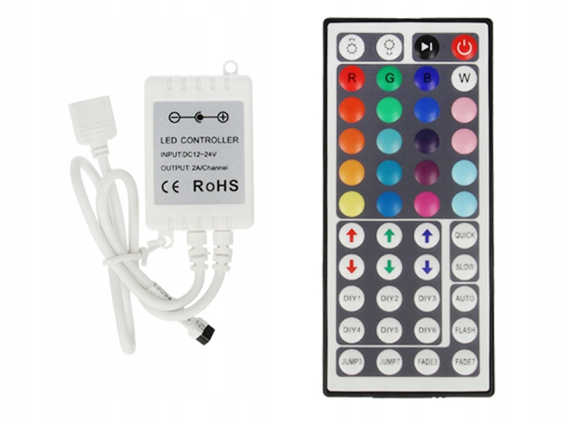 

Sterownik Led Rgb Ir Pilot 44 przyciski 12V 24V