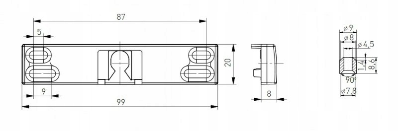 ZATRZASK BALKONOWY POCHWYT OKNO DRZWI ANTRACYT Kolor inny