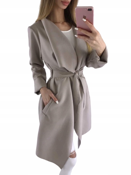 PL DŁUGI PŁASZCZ FLAUSZOWY DUŻO KOLOR FLAUSZ S M L