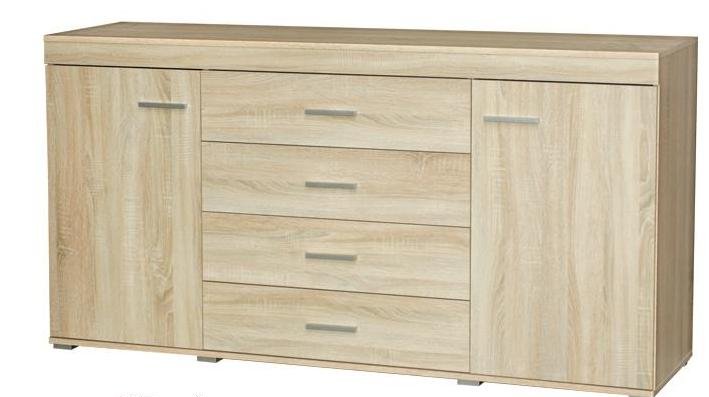 

Komoda 180cm dąb sonoma drzwi szuflady system M-1