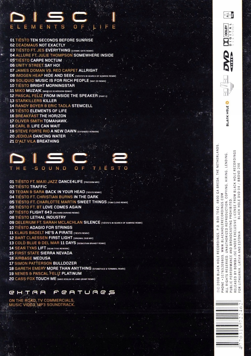 TIESTO ELEMENTS OF LIFE 2DVD COPENHAGEN WORLD TOUR Stan opakowania oryginalne