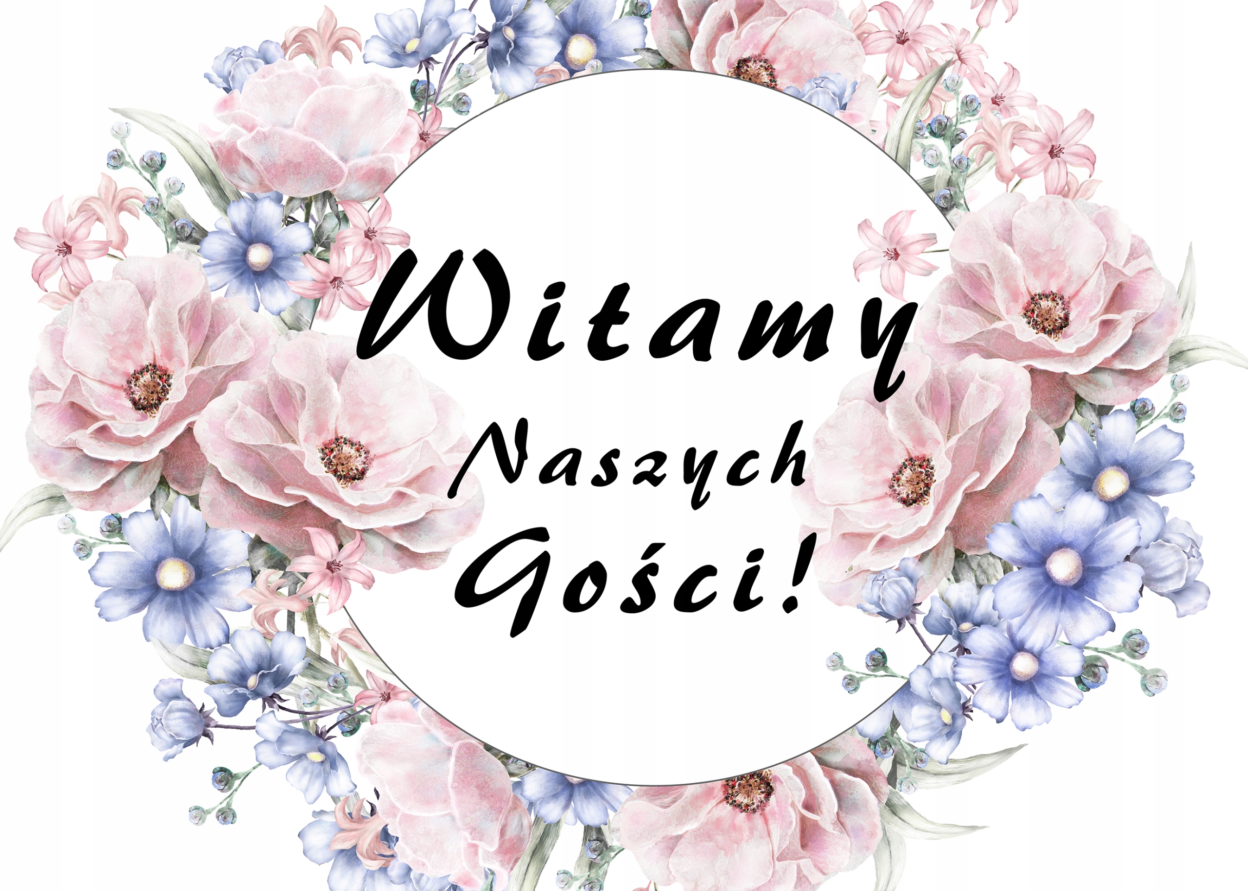 Plakat Witamy powitalny 50x70 Gości tablica