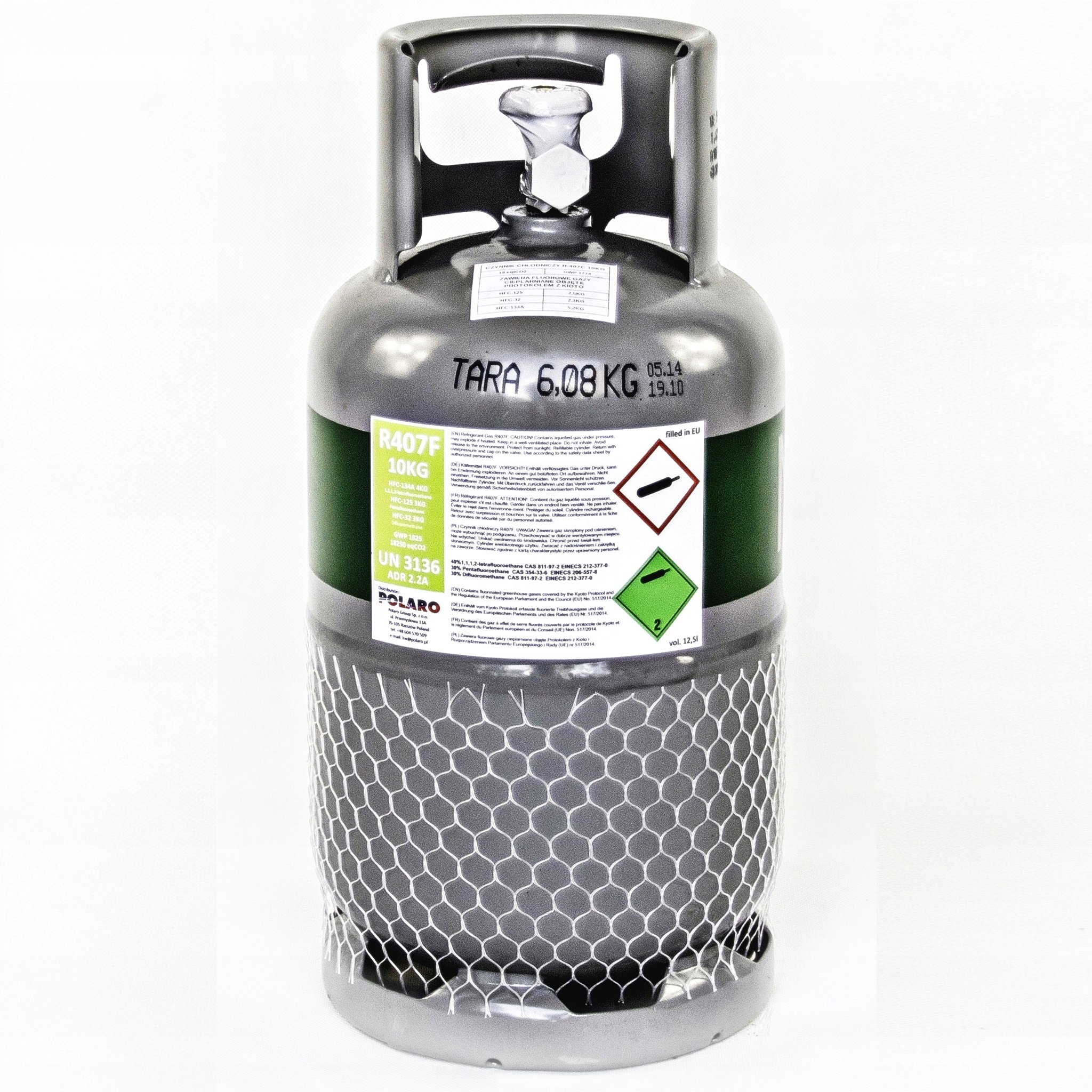 CZYNNIK CHLODNICZY R407F 10KG GAZ LEGALNY POLARO