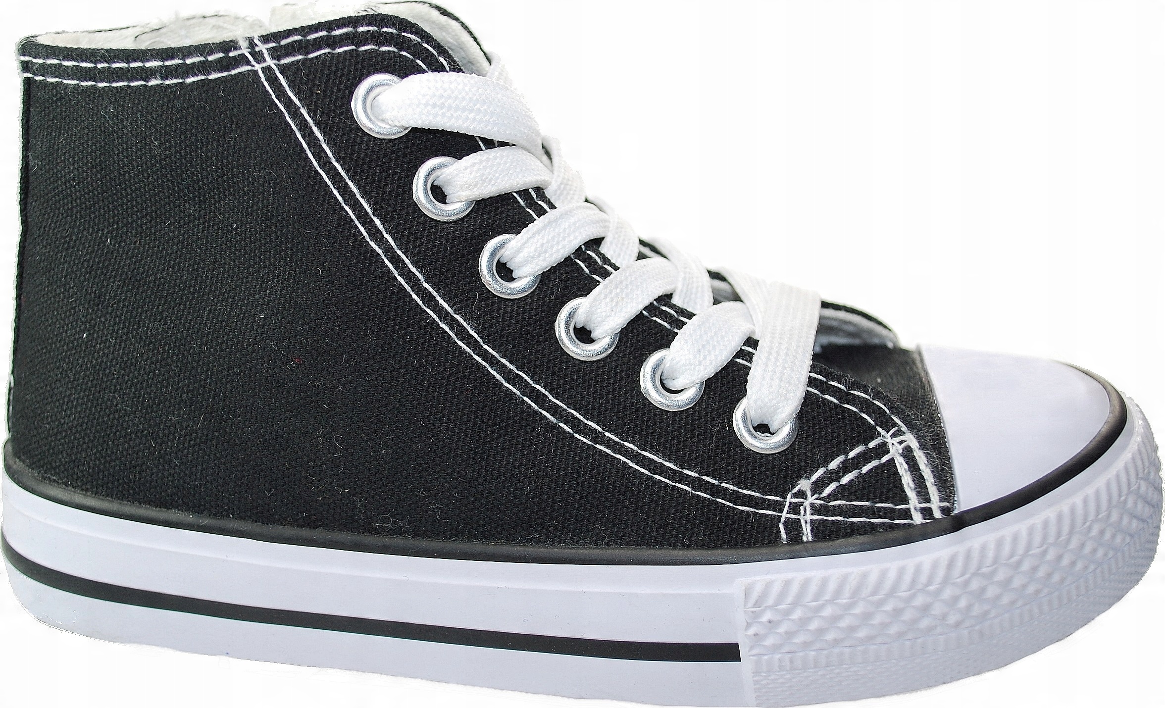 

Wysokie Czarne Trampki zamek szkoła r 32 - 21 cm