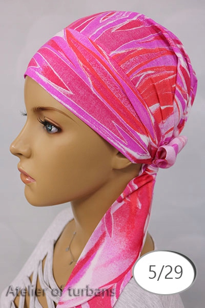 Chusta Carmen - bawełna Turban po chemioterapii Wzór dominujący print (nadruk)