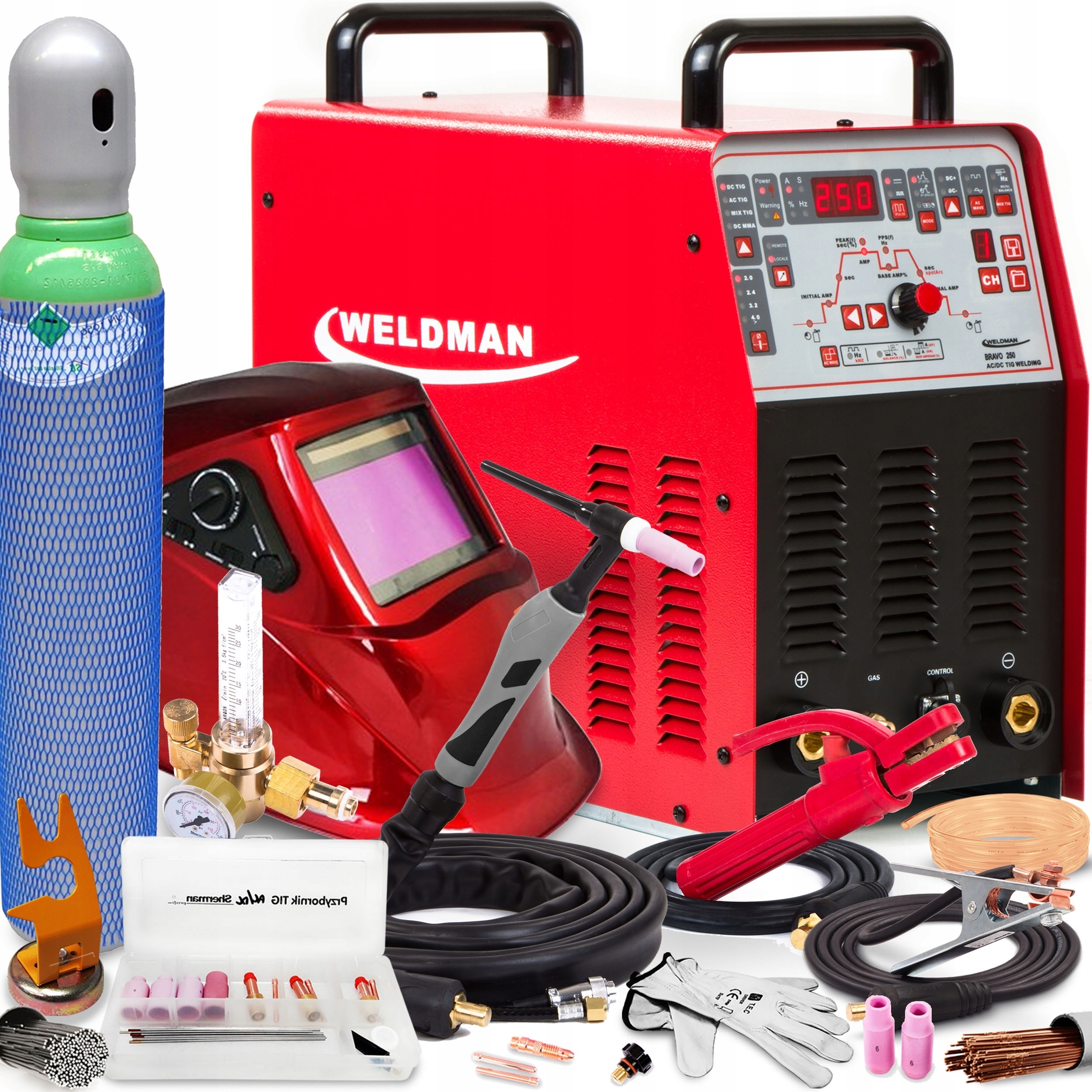 Invertorová Svářečka Weldman Bravo Tig 250 Ac DC Puls Mma 230V Hf