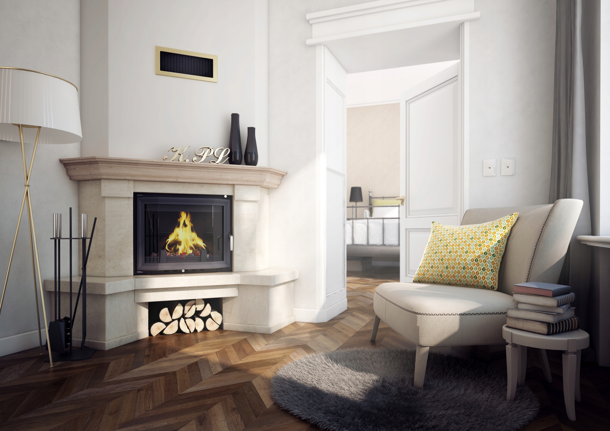 Kratka kominkowa pozłacana 22x30 wentylacyjna Kolor dominujący inny