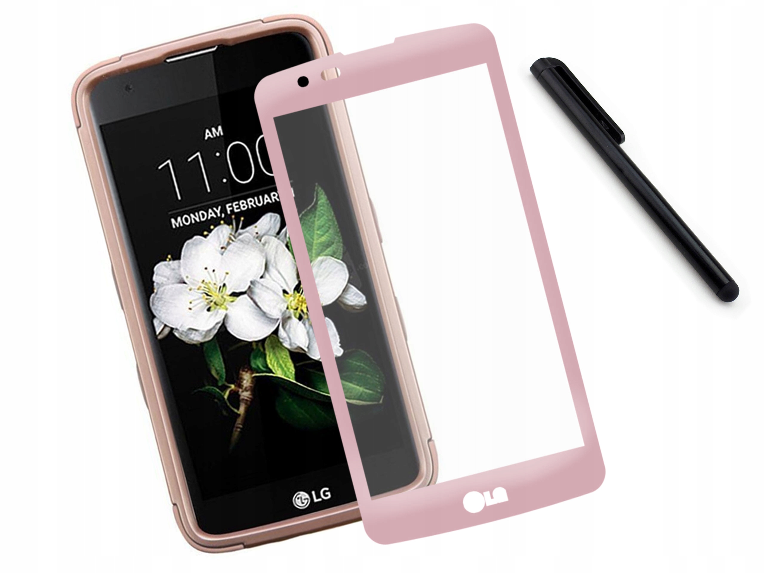 

Szkło zaokrąglone hartowane 3D 9H Lg K7 Różowe