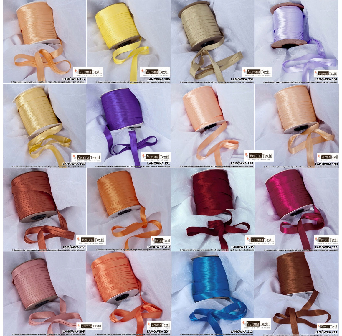 LAMÓWKI ATŁASOWE FIRANKA 119 POPULARNYCH KOLORÓW Marka Verona