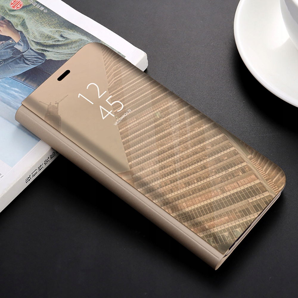 ETUI CLEAR VIEV MIRROR+SZKŁO 9D do IPHONE 6/6S Rozszerzenie podstawka