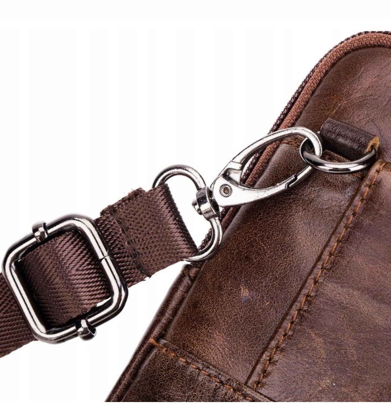 Saszetka biodrówka torba nerka na pasek skóra Kolor czarny