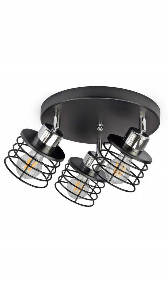 LAMPA SUFITOWA PLAFON ŻYRANDOL EDISON LOFT LED Liczba punktów światła 3