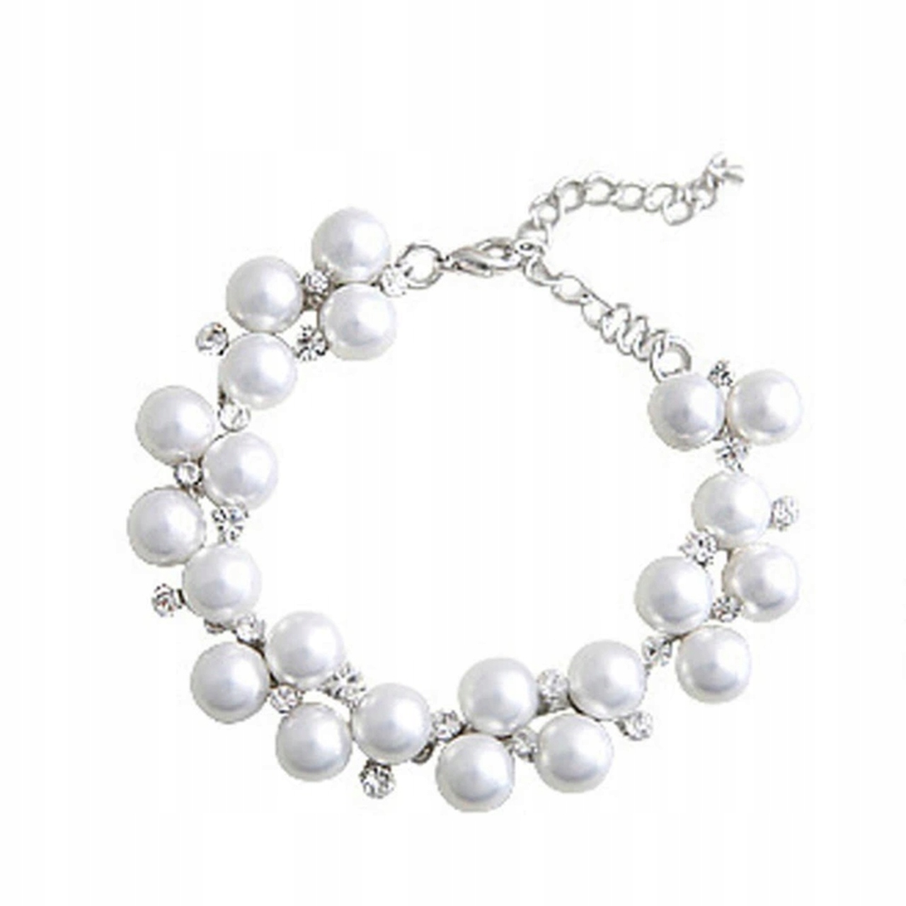 

Bransoletka elegancka srebrna perła cyrkonie b9