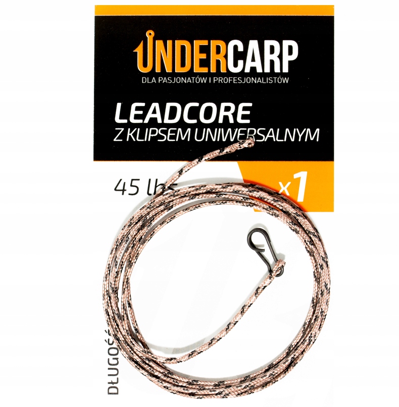 Undercarp Leadcore z Klipsem Uniwersalnym 45 lbs/100cm Brązowy