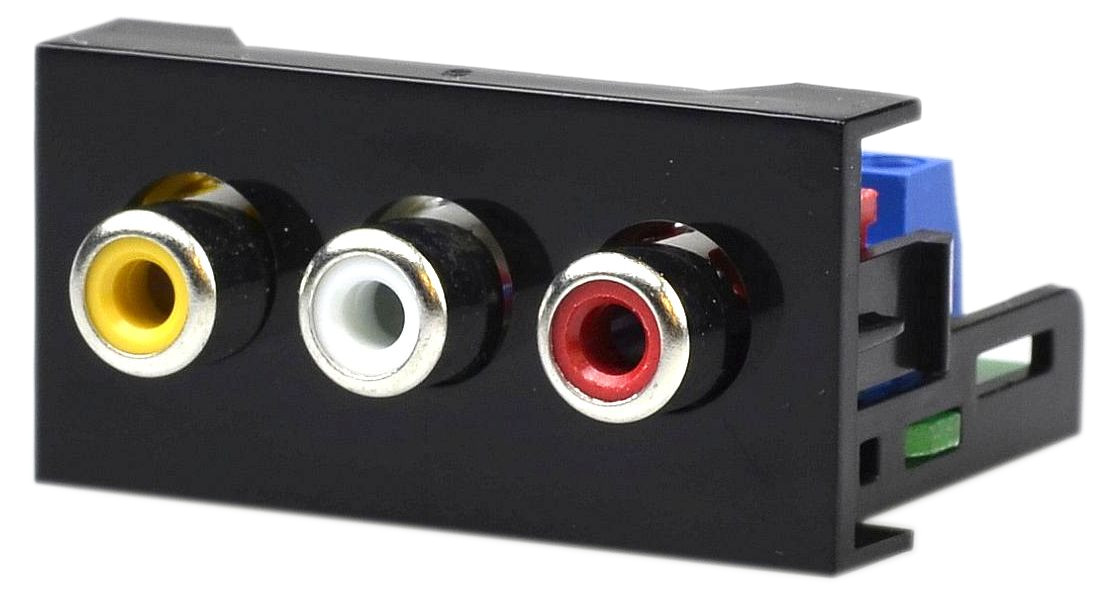

Mediabox 45x45 moduł 1M 3x gniazdo Rca Cinch