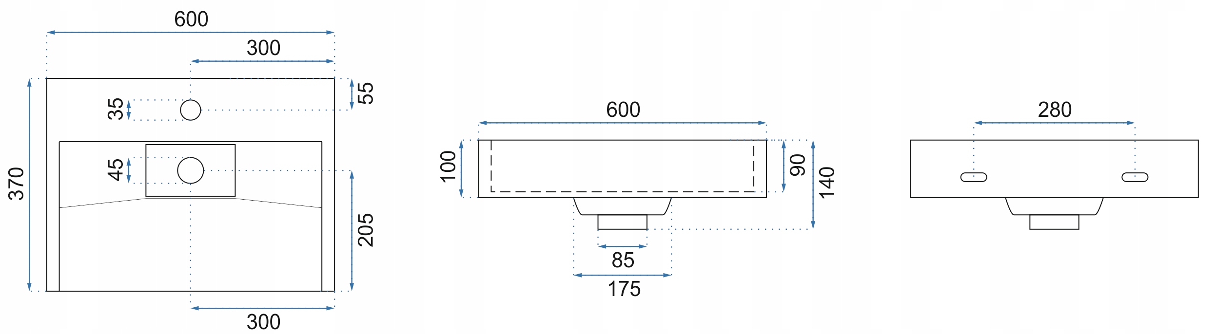 UMYWALKA KONGLOMERATOWA NABLATOWA GOYA 60CM REA Linia GOYA