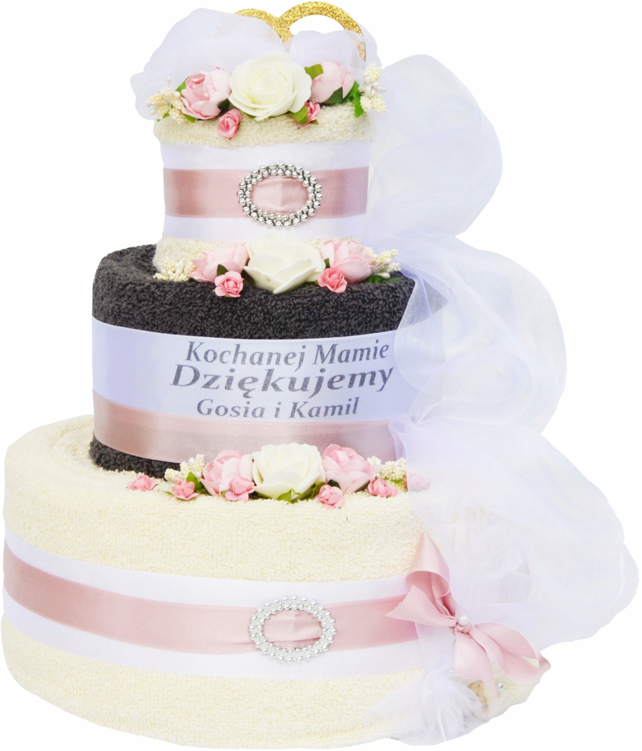 

Podziękowania dla Rodziców Tort z Ręczników Ślub