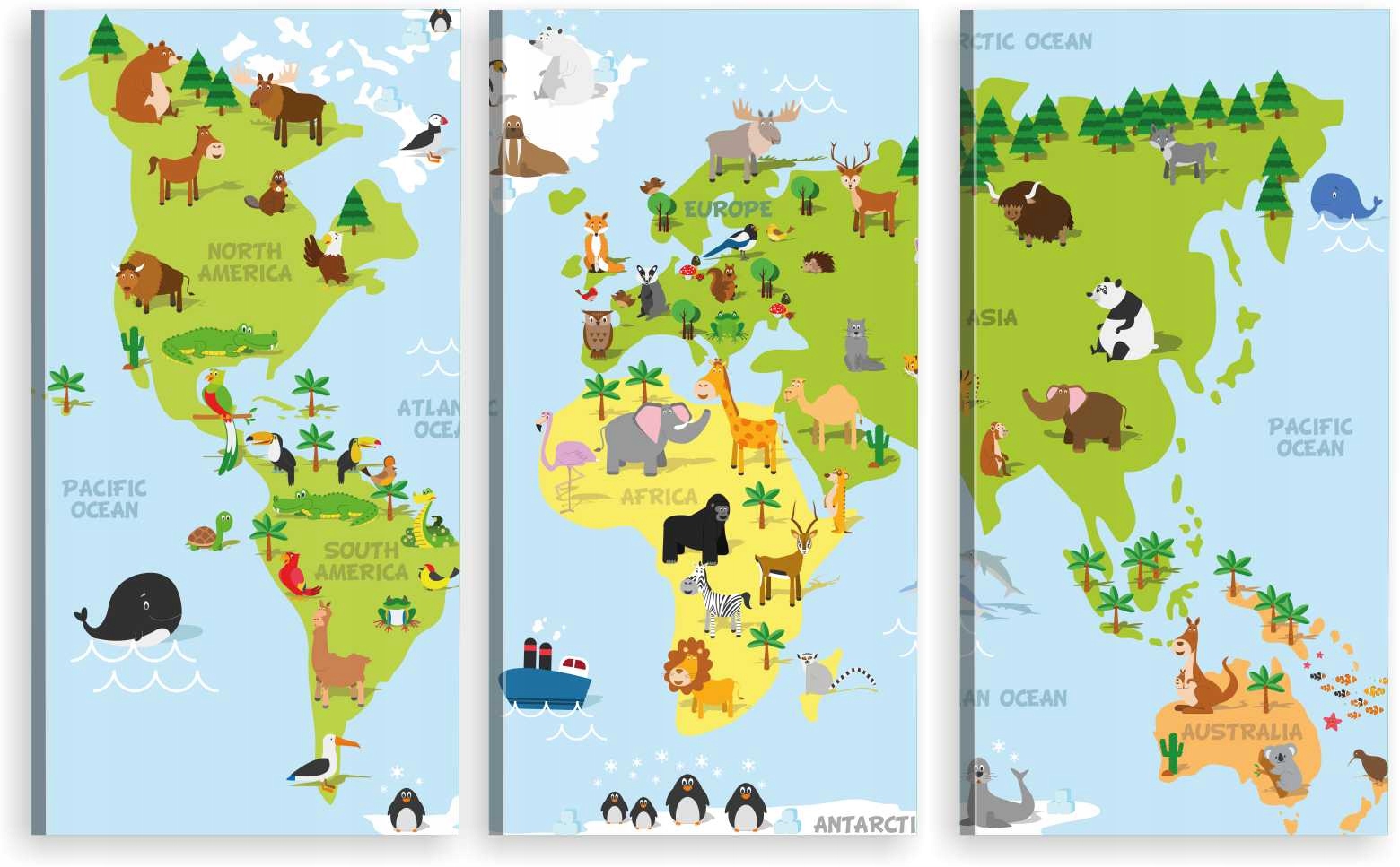

Tryptyk Obraz Na Ścianę Dla Dzieci Mapa 980 Wzorów
