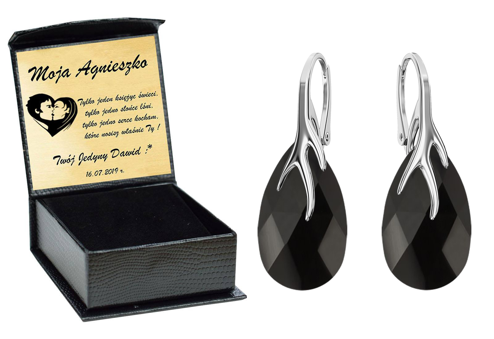 

Drapieżne Kolczyki Swarovski Srebro 925 Grawer