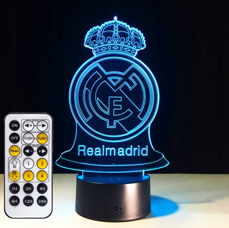 REAL MADRYT LAMPKA NOCNA 3D LED PREZENT + PILOT Rodzaj lampka