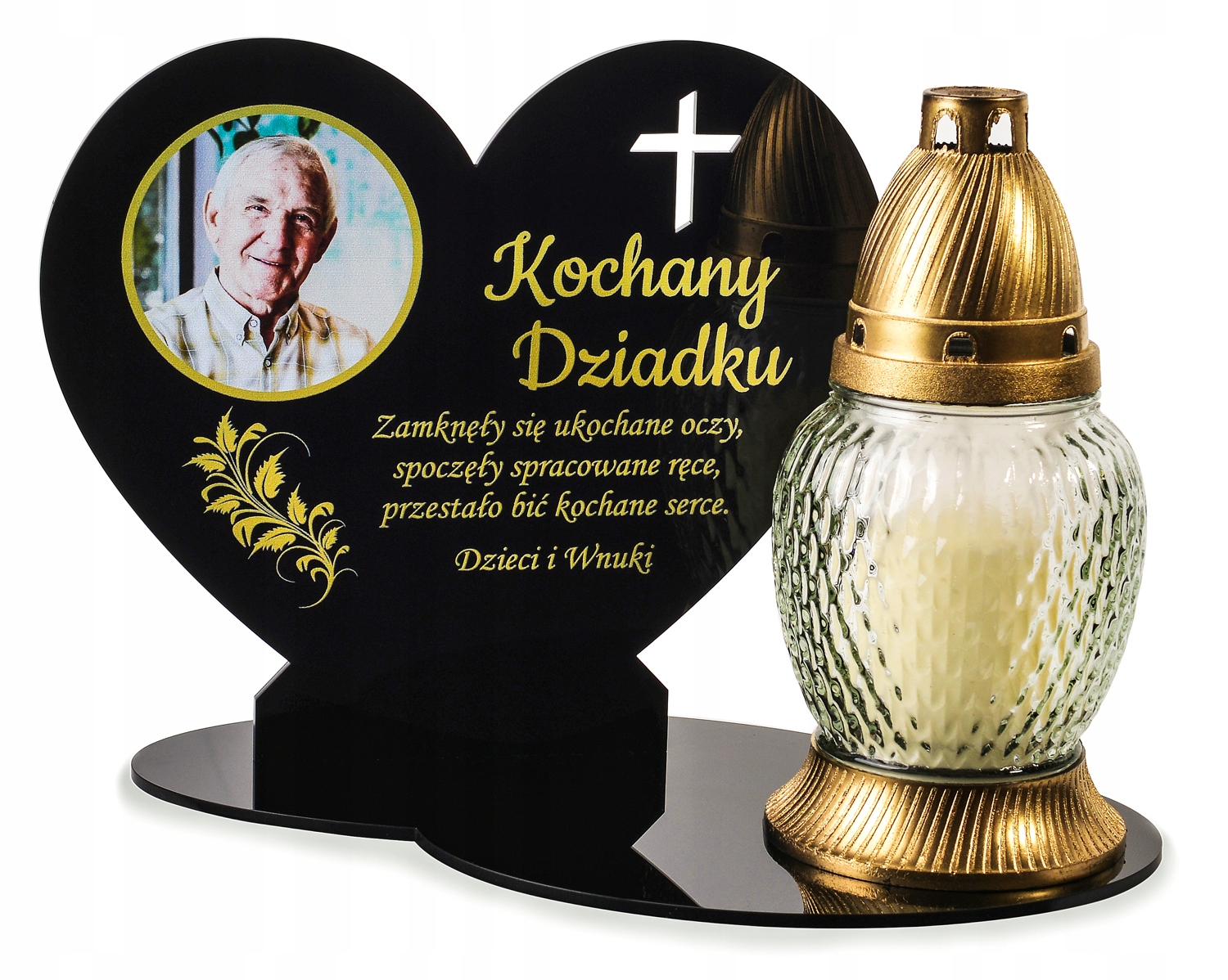 

Podstawka z dedykacją znicz grób nagrobek Zdjęcie