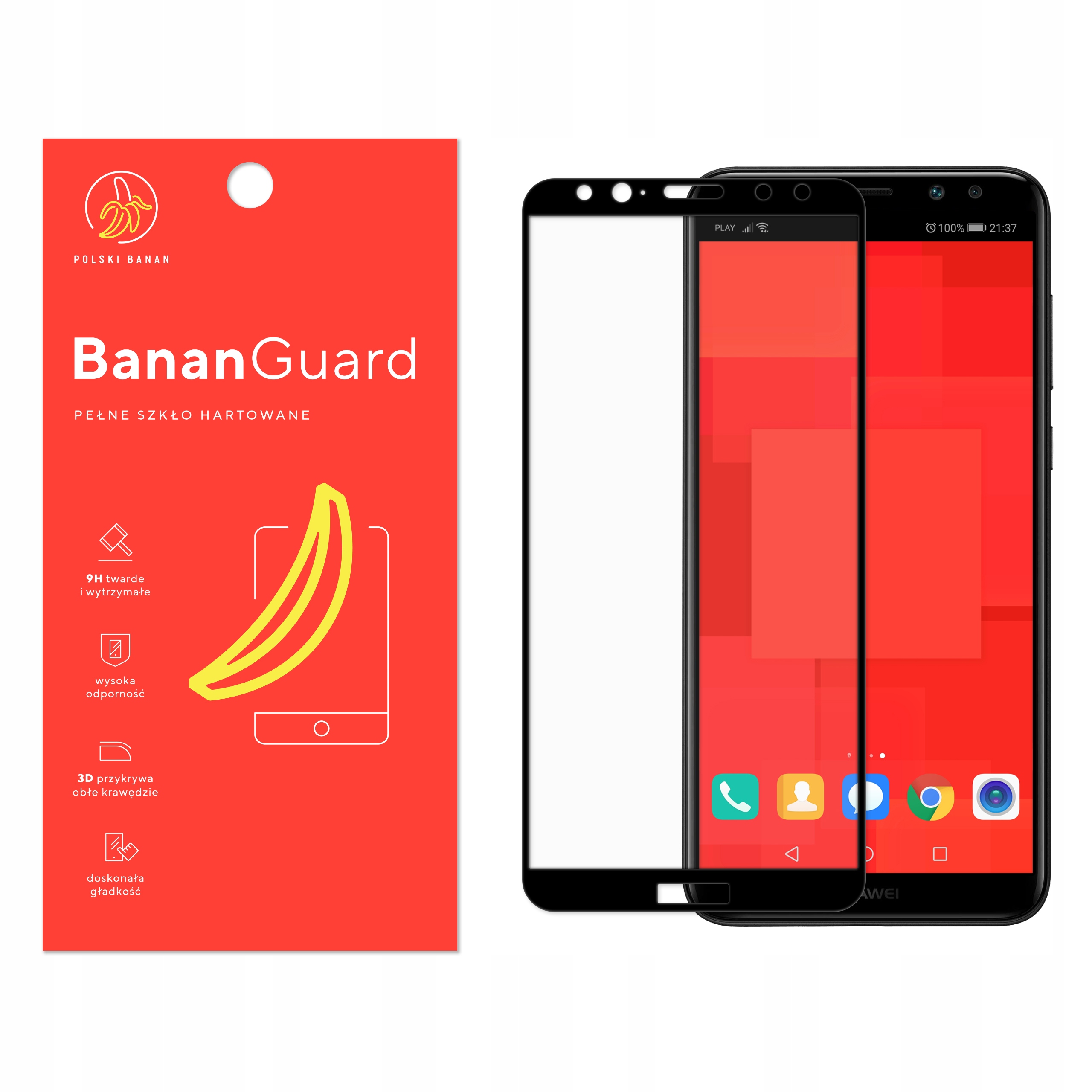 

Szkło Hartowane 3D do Huawei Mate 10 Lite Czarne