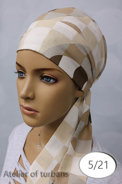 Chusta Carmen - bawełna Turban po chemioterapii Waga produktu z opakowaniem jednostkowym 0.1 kg