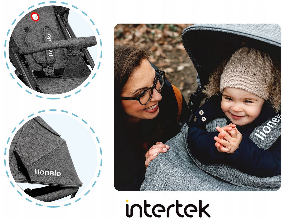 WÓZEK SPACEROWY LIONELO ANNET MOSKITIERA DUŻE KOŁA Model ANNET