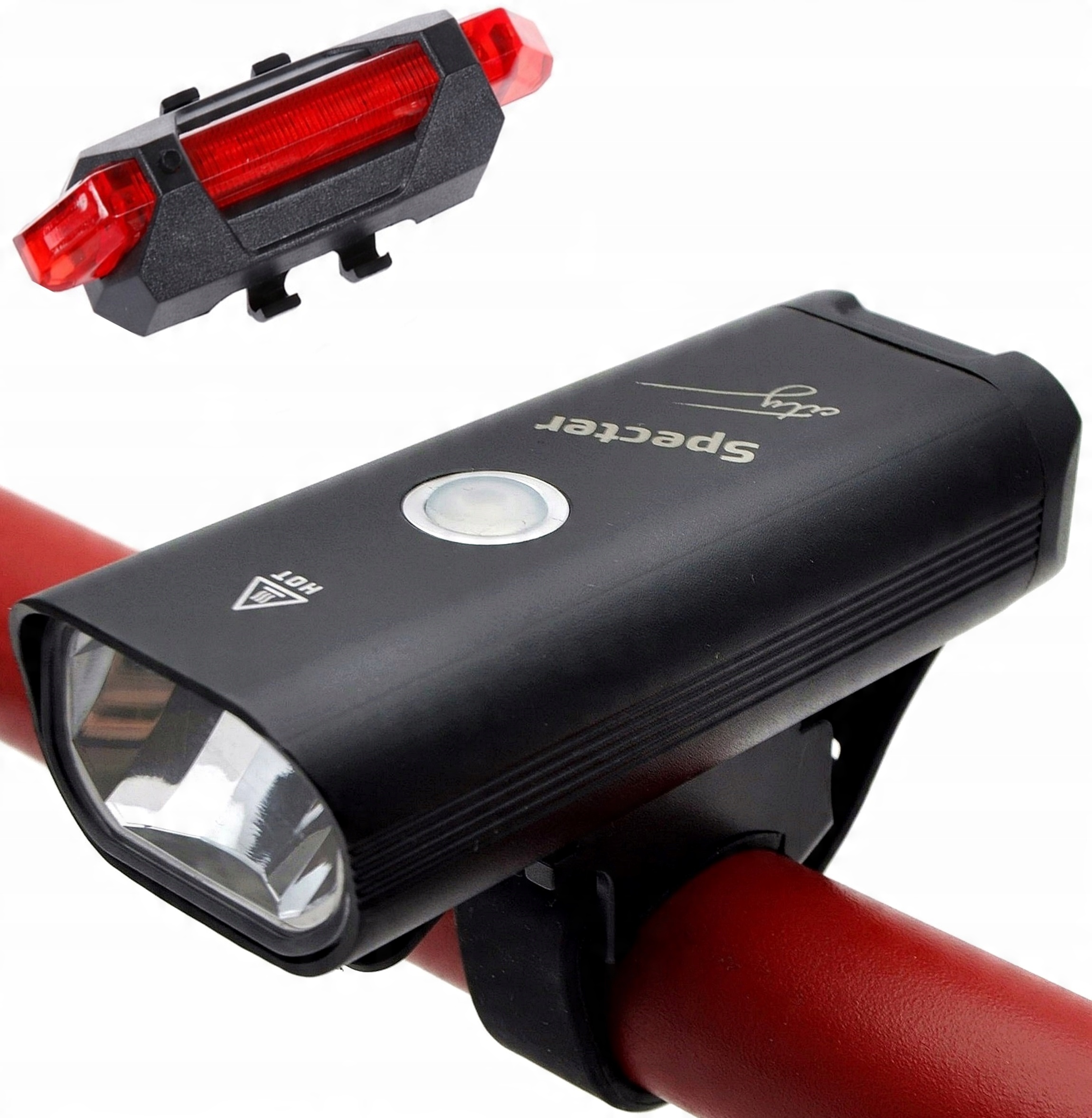 

Zestaw lampka Rowerowa Led Specter Usb przód tył