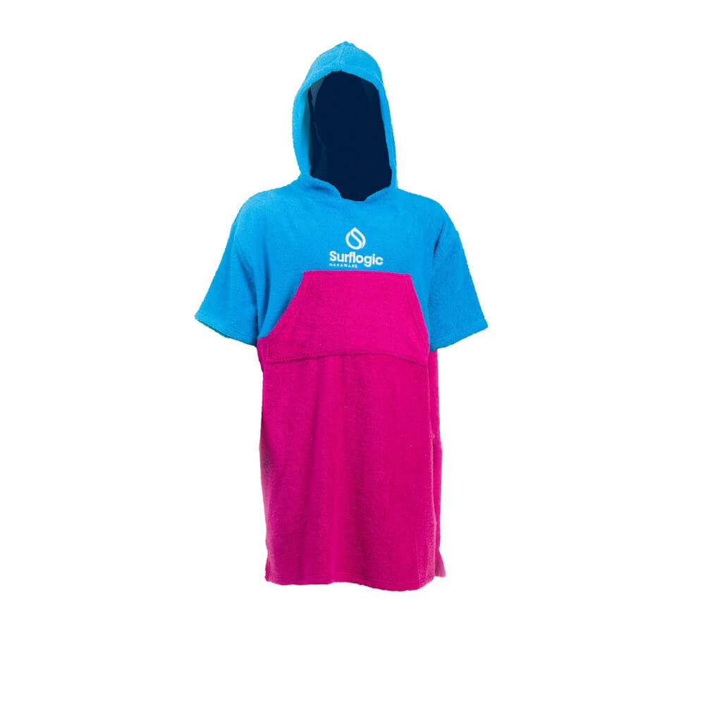 Poncho Surf Logic Junior Cyan/Pink dla dzieci