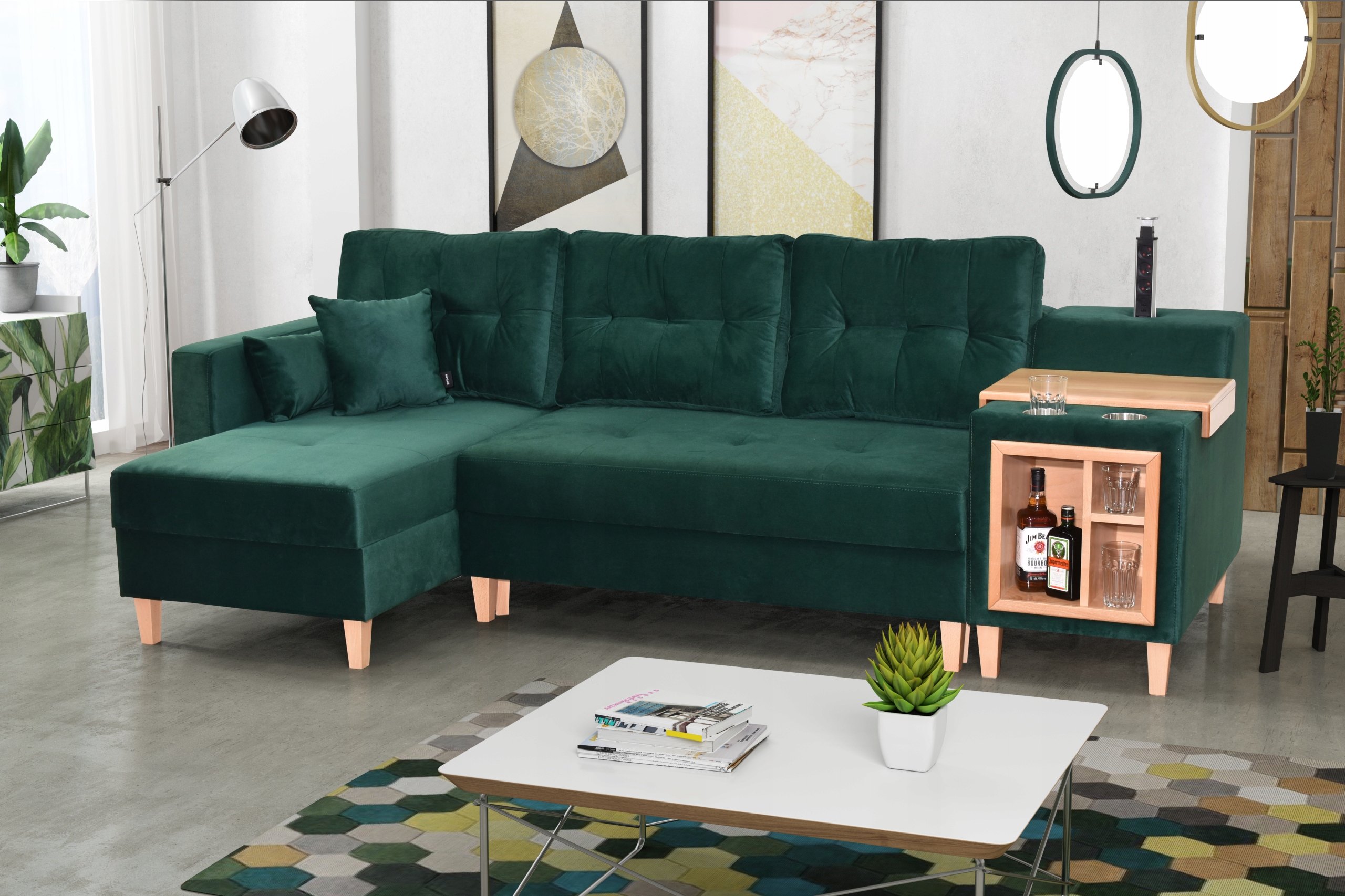 MAŁY NAROŻNIK VINTAGE Z2 Z BAREM OD ZEUSMEBLE