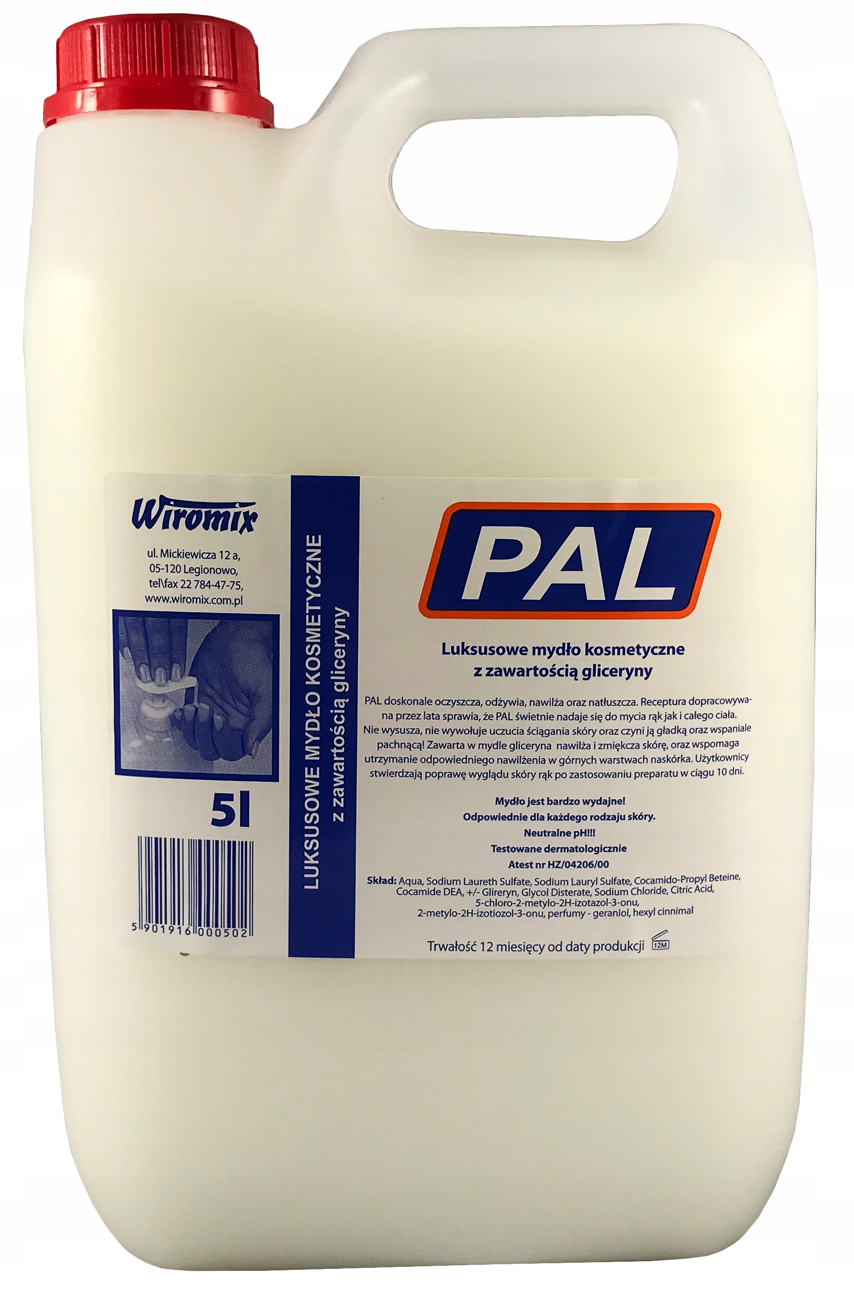 

Mydło w płynie Pal Glicerynowe 5L Kosmetyczne