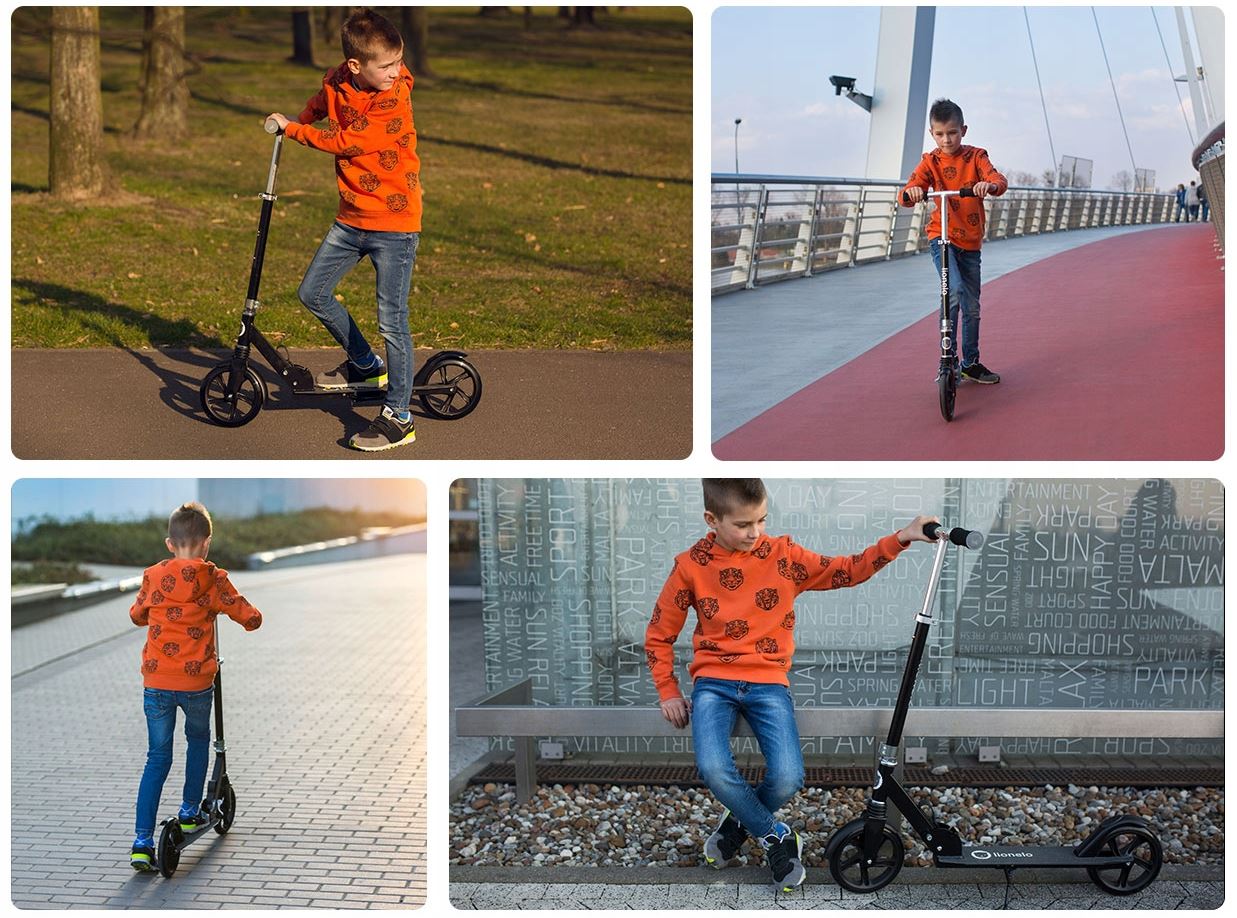 HULAJNOGA SKŁADANA DUŻA LIONELO LUCA AMORTYZATOR LEKKA WYTRZYMAŁA HAMULEC Waga 4 kg