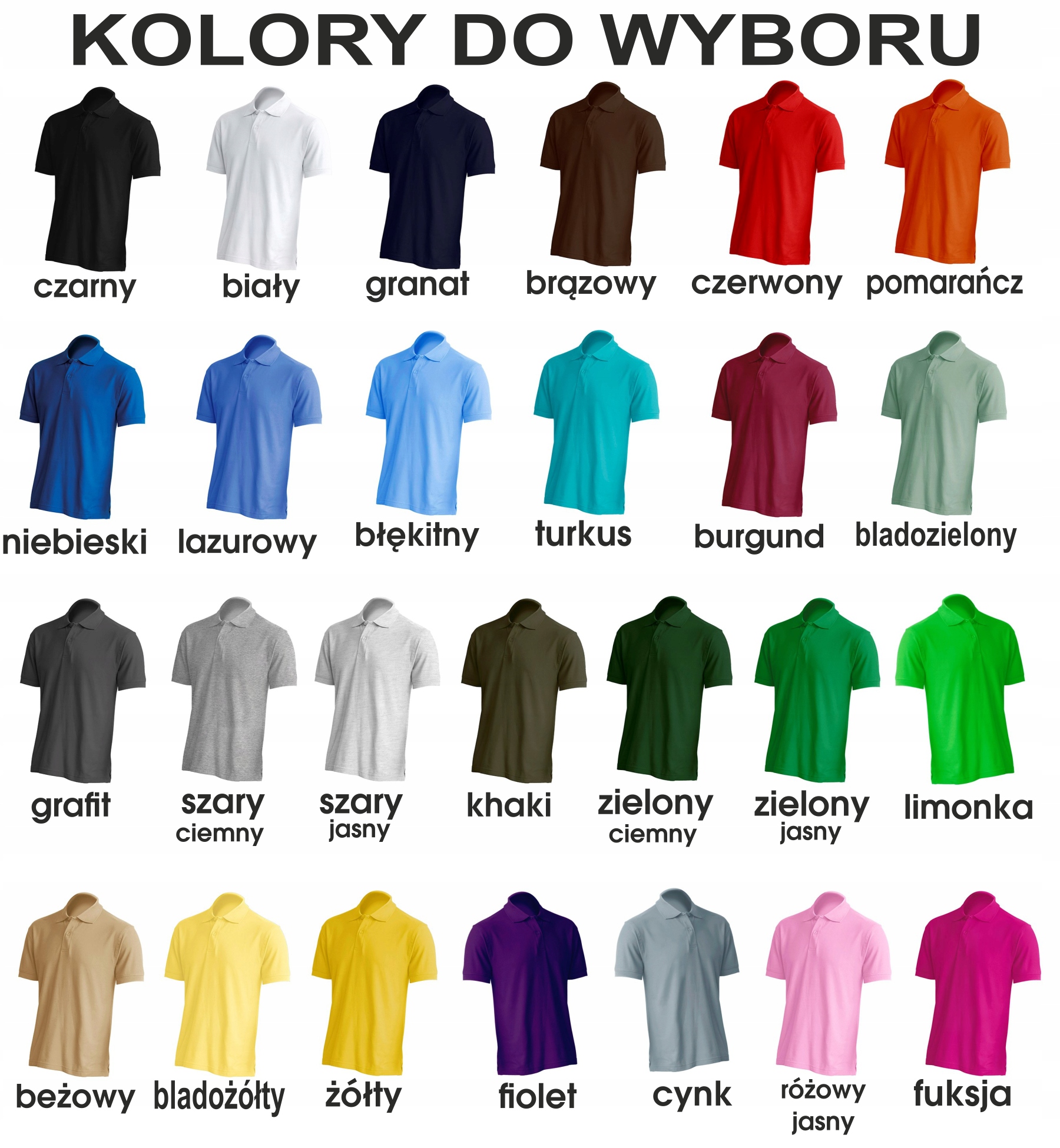 KOSZULKA POLO męska pique BEZ NADRUKU CZARNA JHK 210g L Kolor czarny