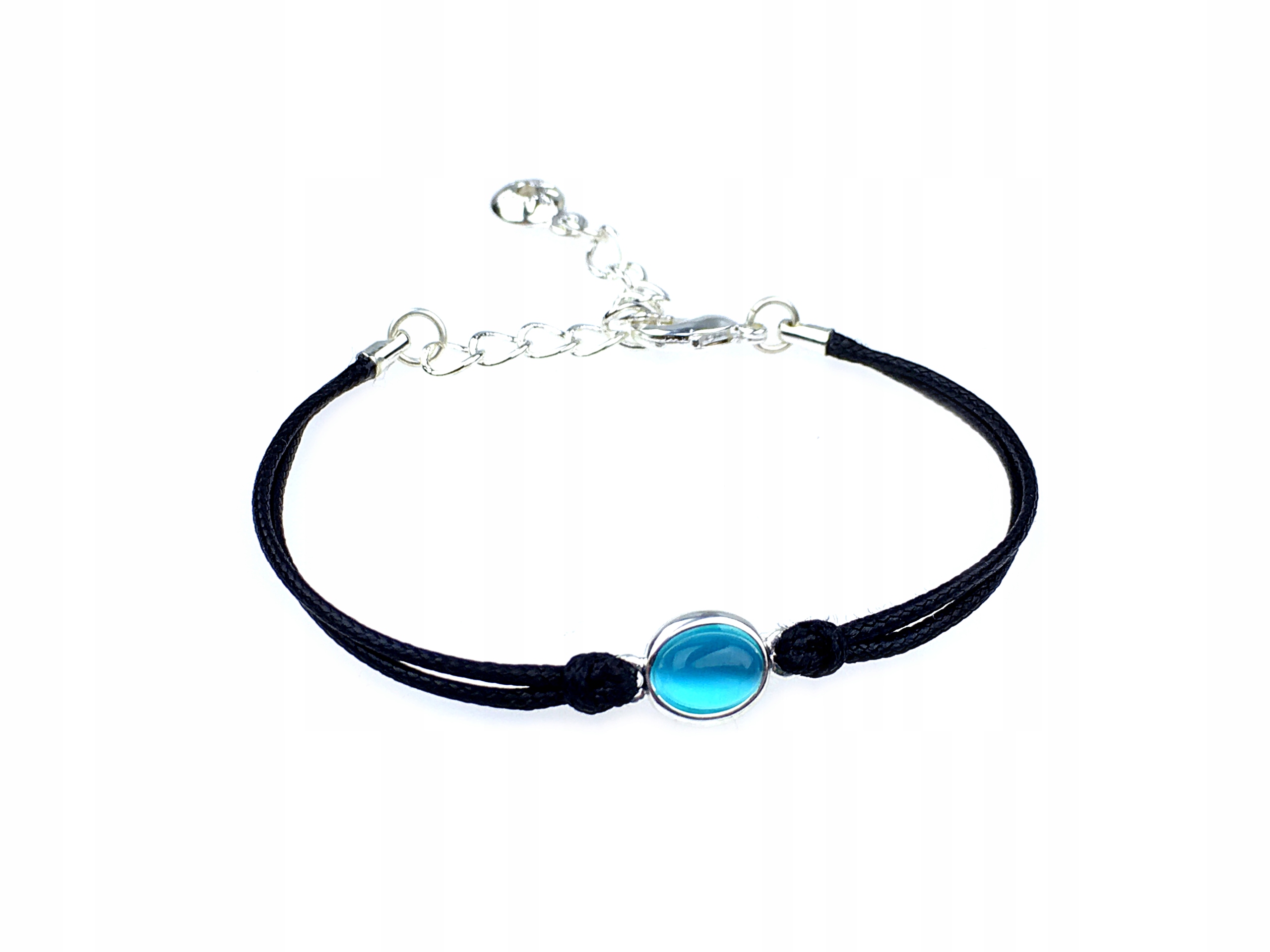 

delikatna bransoletka kamień uleksyt błękitny