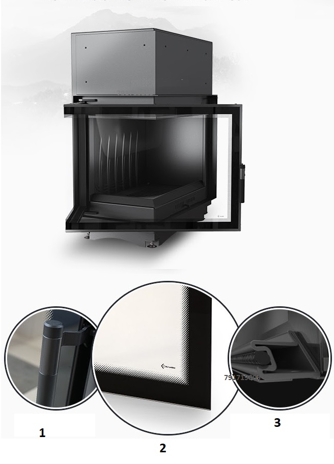 Wkład kominkowy kominek OLIWIA 18 prawy BS DECO Zakres klas efektywności energetycznej A++ - G