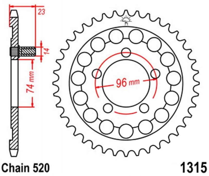 Zadní ozubení 520 Jtr 40Z Honda Nsr 250 R 90-93