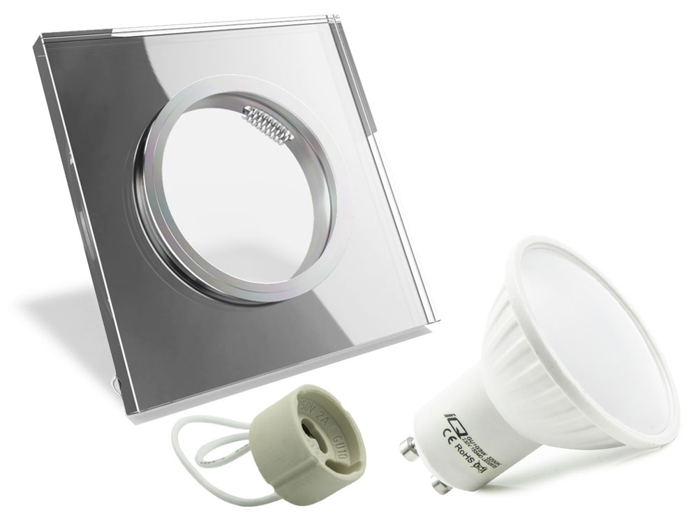 

Zestaw Oprawa Szklana Sufitowa GU10 5W Led Ww