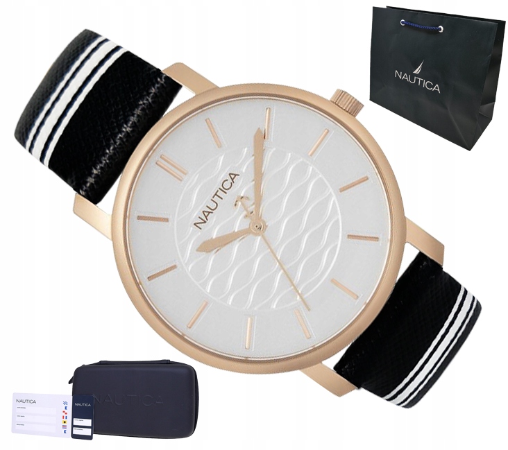 

Nautica NAPCGS005 Elegancki Złoty Zegarek Zestaw