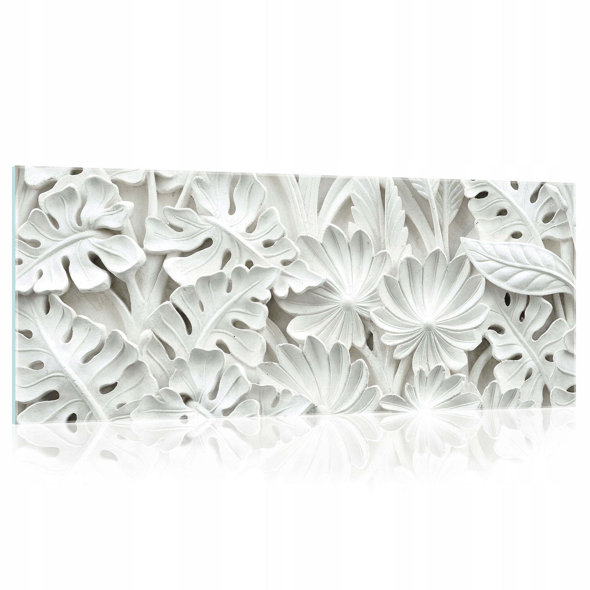 Skleněný obraz Květiny bílé listy 125x50