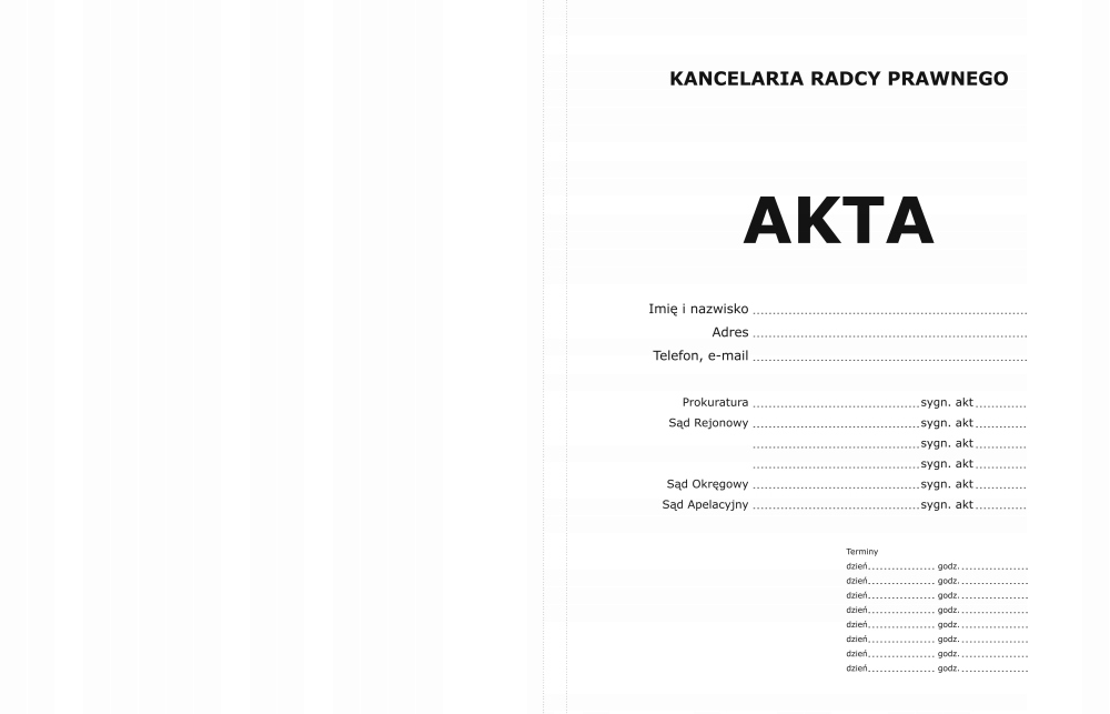 

Teczki na akta kancelarii- Radca Prawny- Zadruk!!!