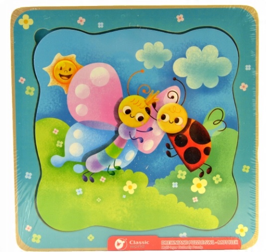 

Drewniane Puzzle 5w1 Motyl