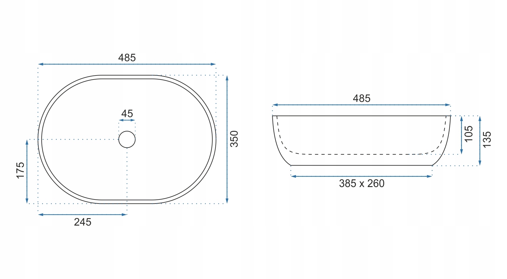 Umywalka Ceramiczna Nablatowa LARA STONE - Rea Sposób montażu Nablatowa