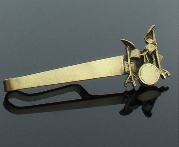 Na Prezent spinka krawat mosiądz muzyczna perkusja Długość 57 mm
