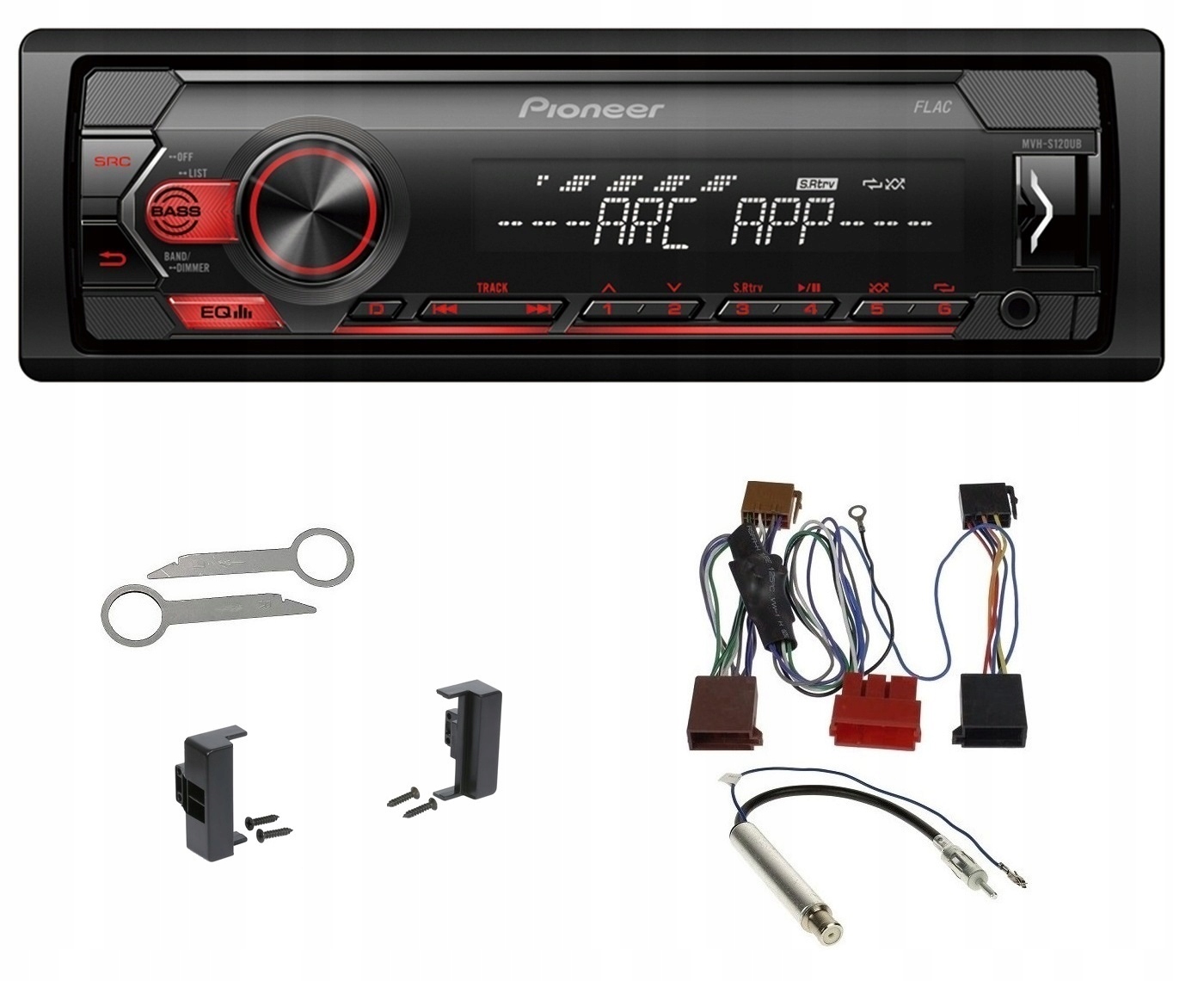 Autorádio Pioneer MVH-S120UB Aux Usb MP3 pre Audi A4 B5 A6 C4 A8 D2