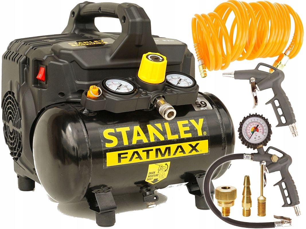 

Stanley Fatmax Kompresor Bezolejowy 59dB 6L zestaw