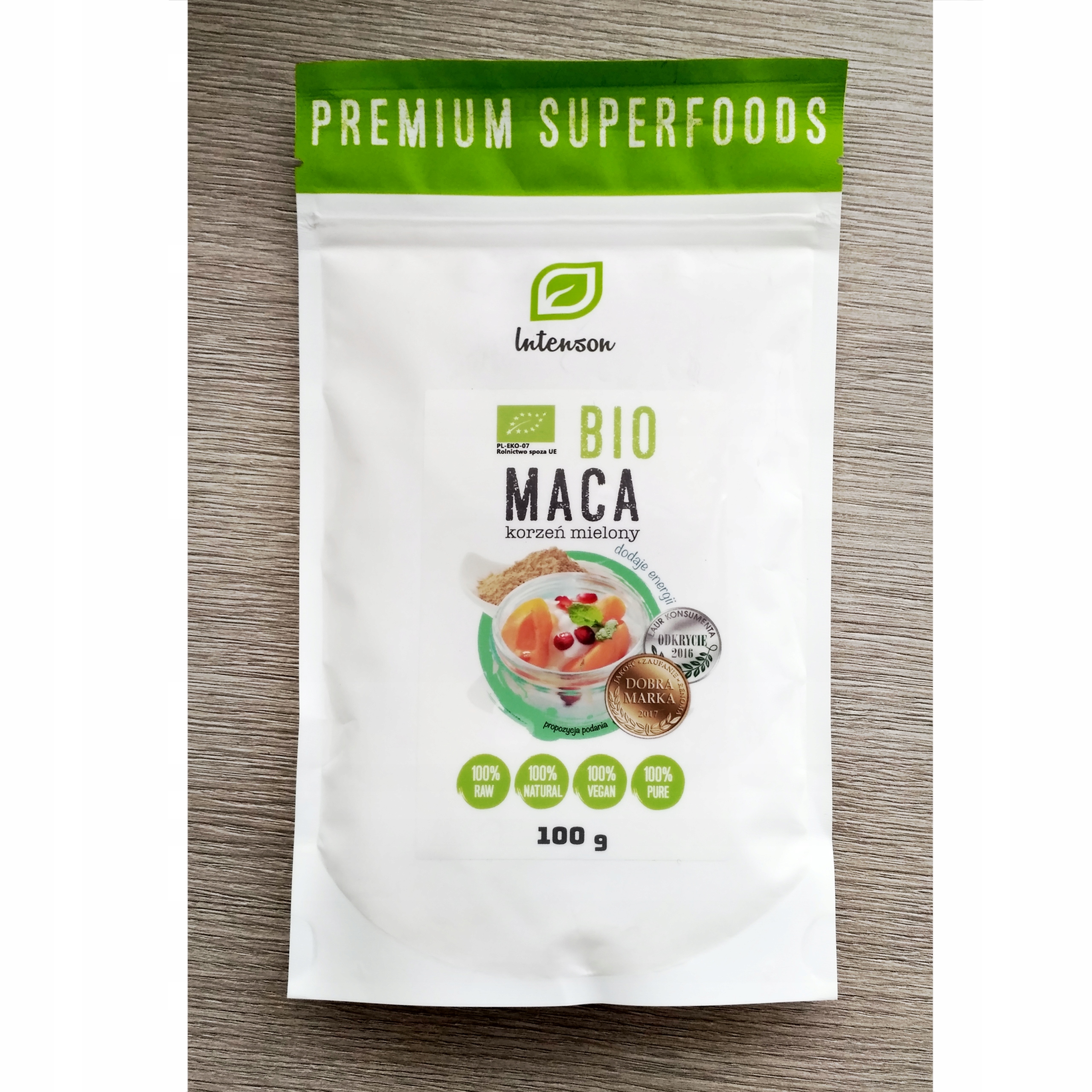 INTENSON BIO MACA 100 г ЕКО корінь порошок бренд Intenson