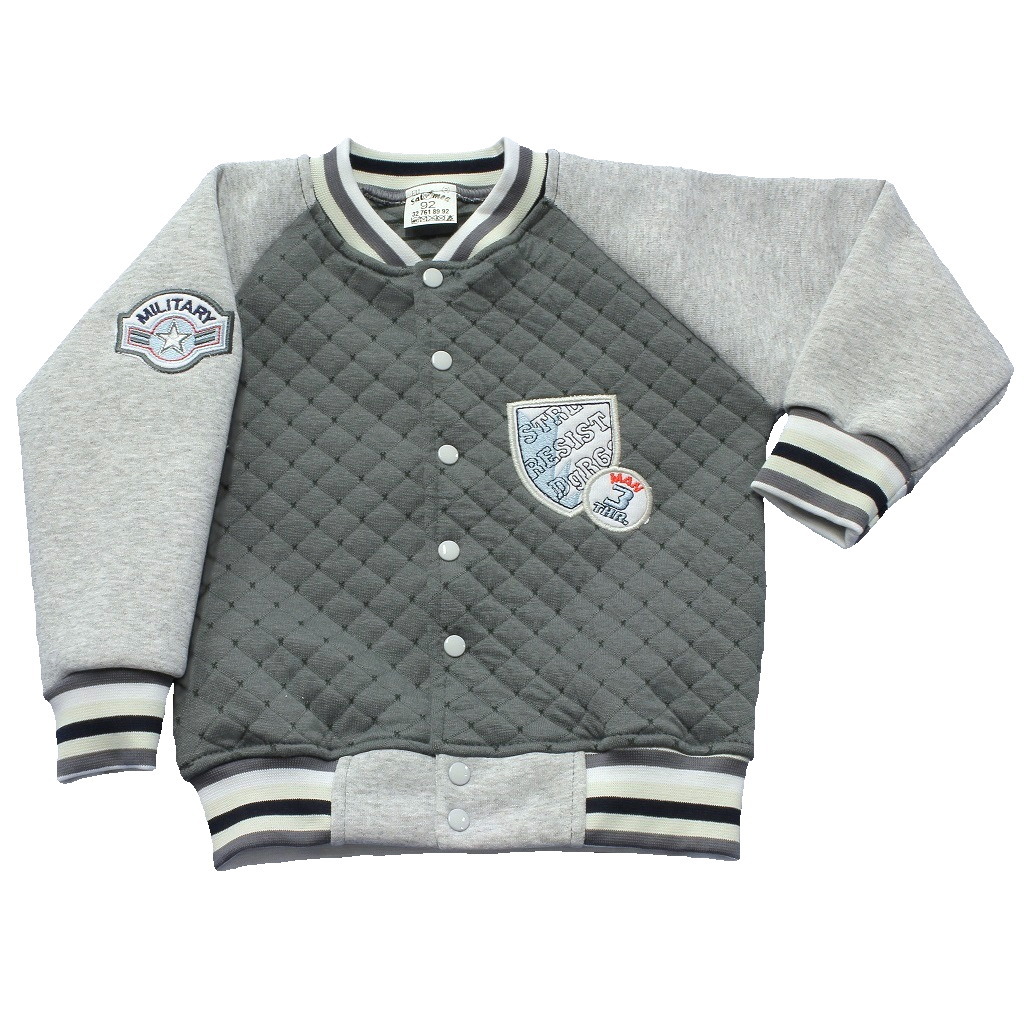 

Bluza dresowa ciepła pikowana bez kaptura sza. 98