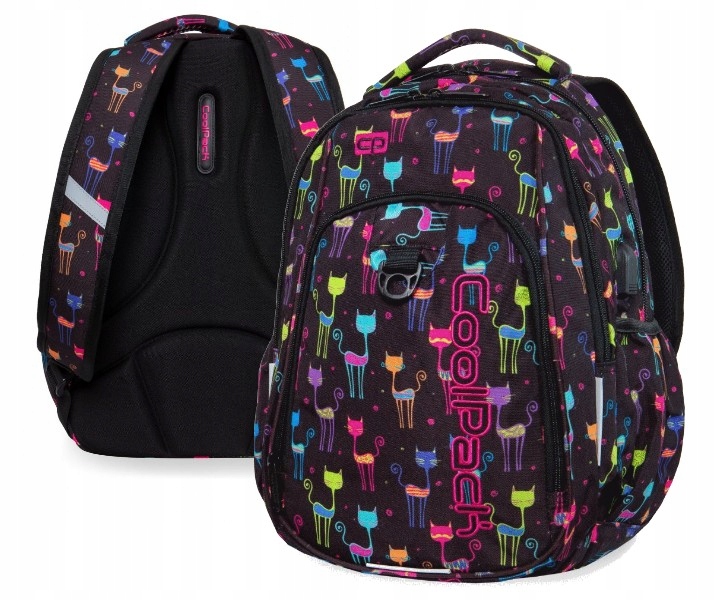 Plecak Szkolny Duży Młodzieżowy Coolpack Strike L 27L Koty Kolorowe Cats